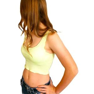 forevertanks  ultra crop top light green Small